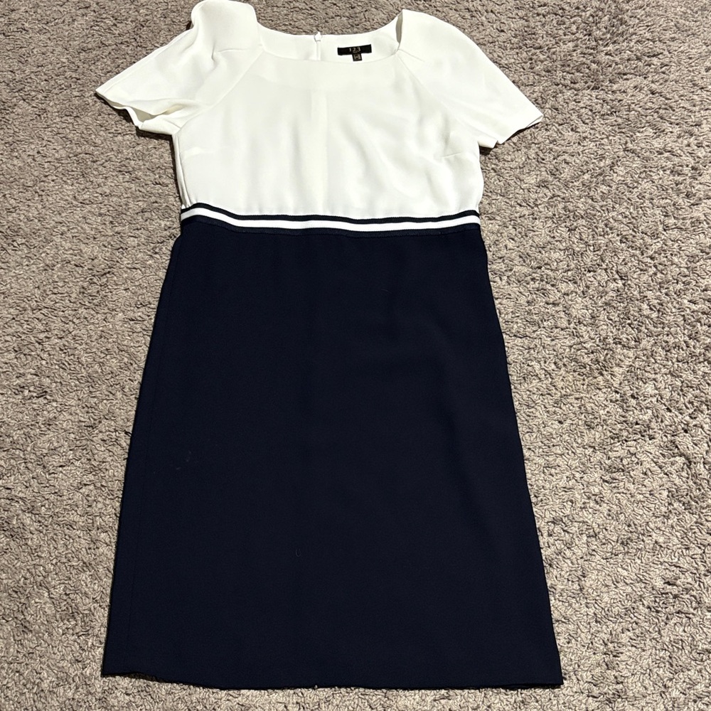 Elegant Black and White Midi Dress